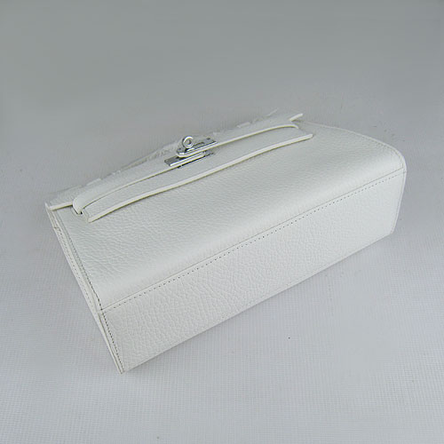 AAA Hermes Kelly 22 CM France Leather Handbag White H008 On Sale - Click Image to Close